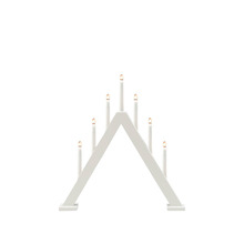 Adventsljusstake 7-armad Trä Vit Konstsmide